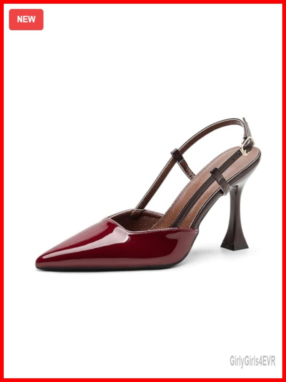 Faux Leather Stiletto Pointed Toe Heels with Ankle Strap for Wedding Party